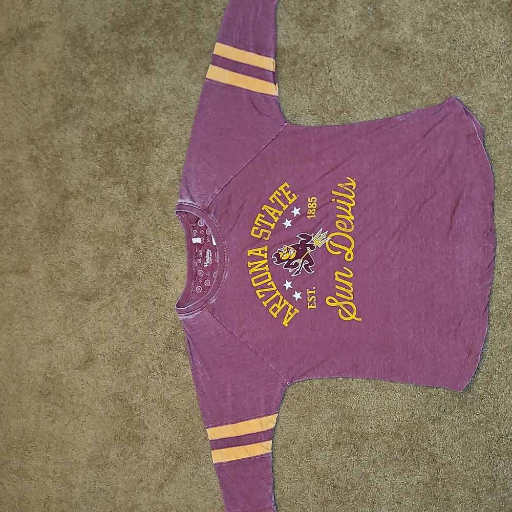 Arizona State Sun Devils Maroon 3/4 sleeve t-shirt Women's 2XL Sparky - Picture 6 of 7